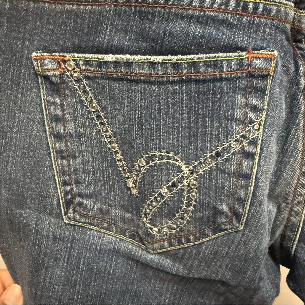 💎 BeBe Low Rise Jeans Flare Rhinestones - Picture 3 of 9